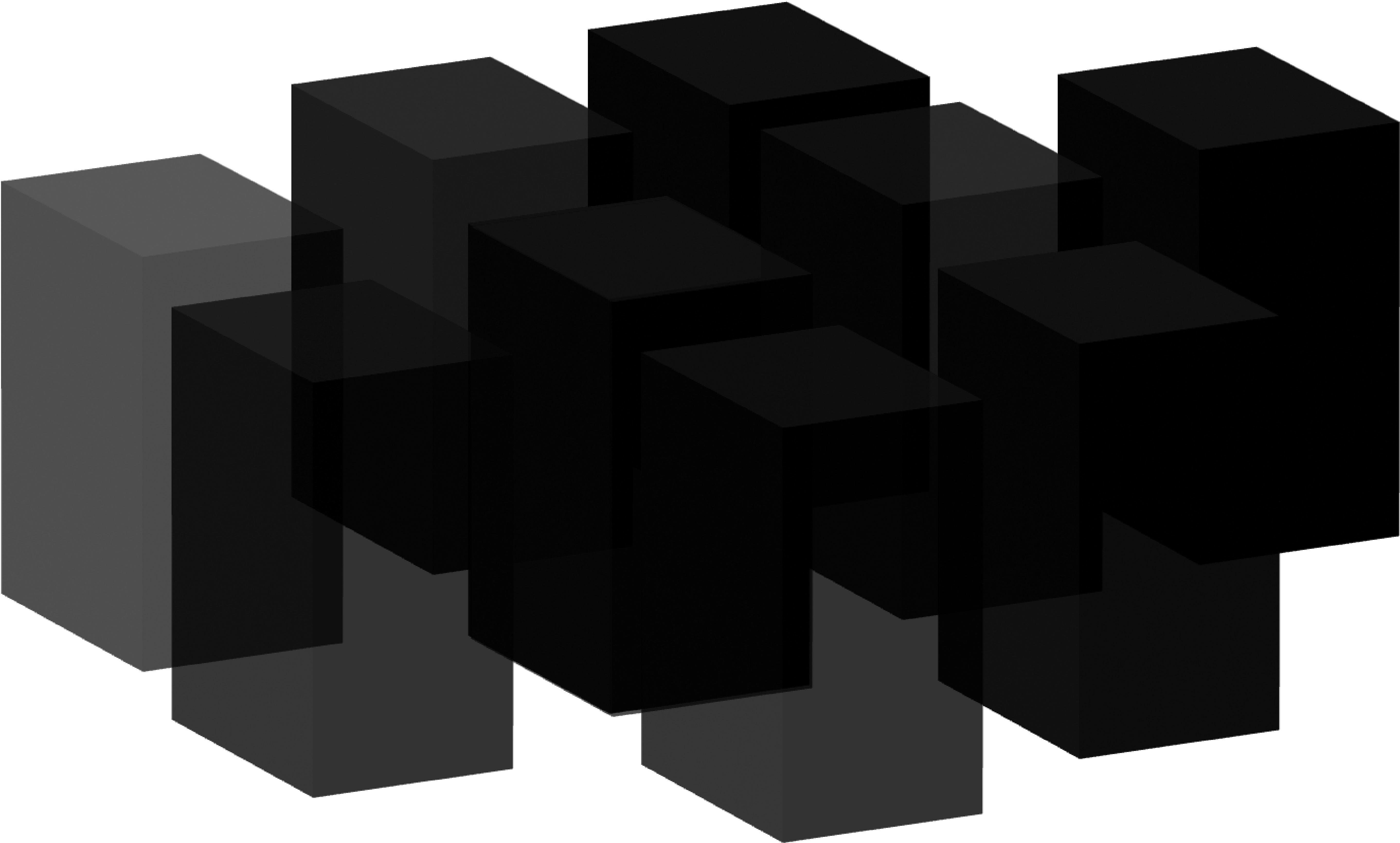 Semi-transparent interconnected colored blocks